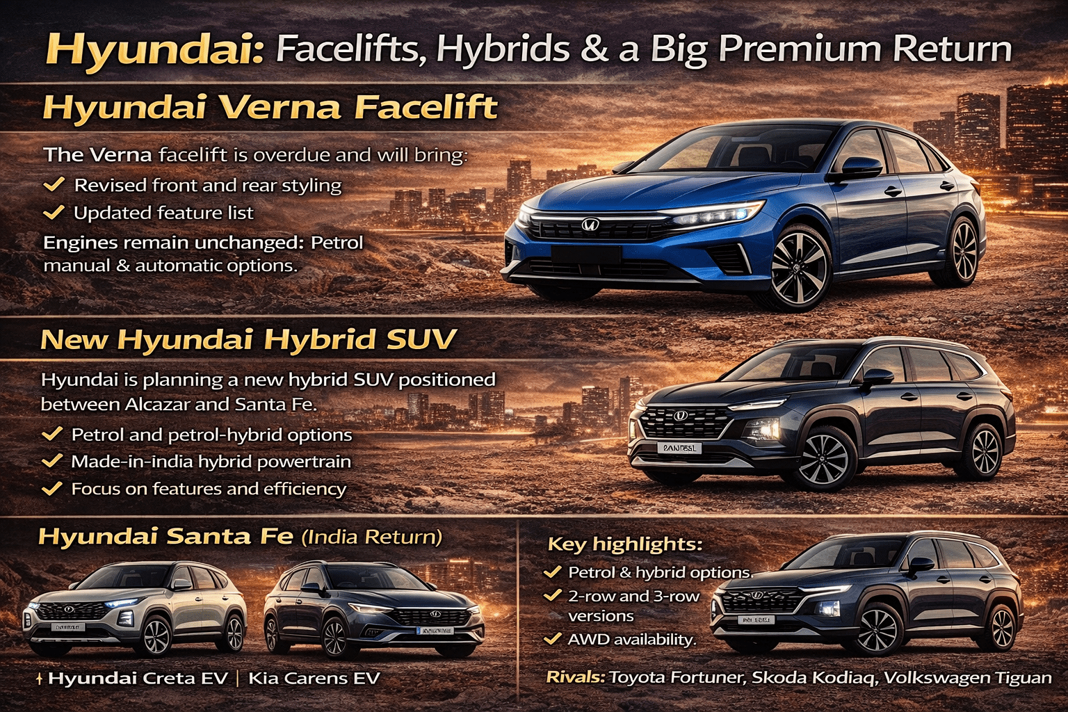 Hyundai's upcoming car releases at twilight