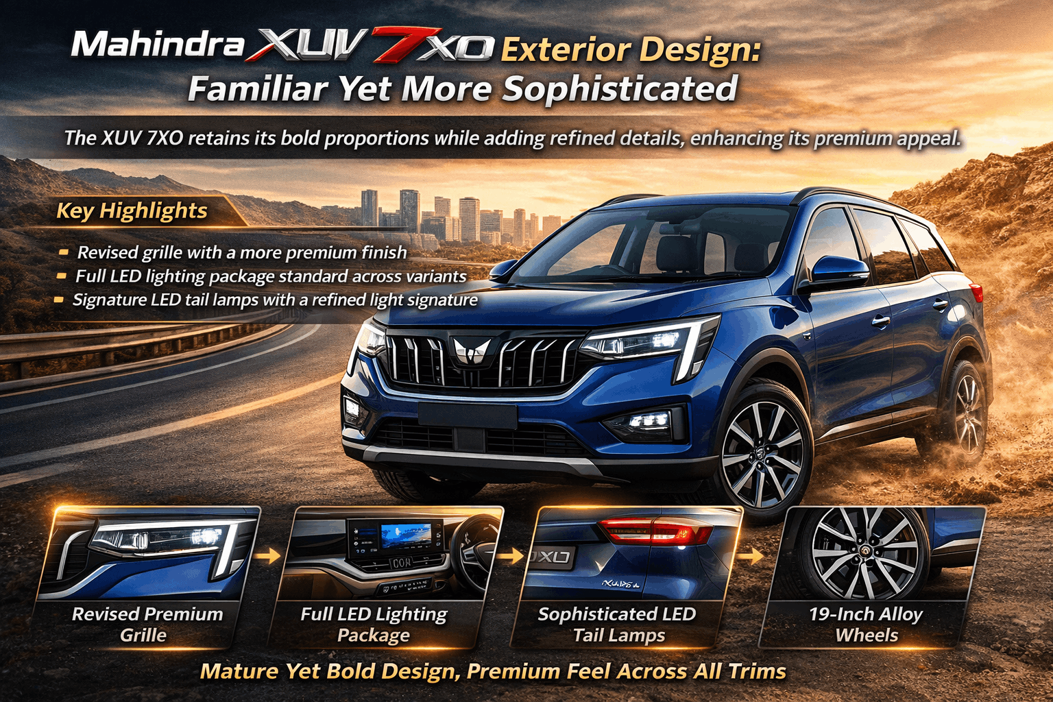 Mahindra XUV 7XO exterior highlights