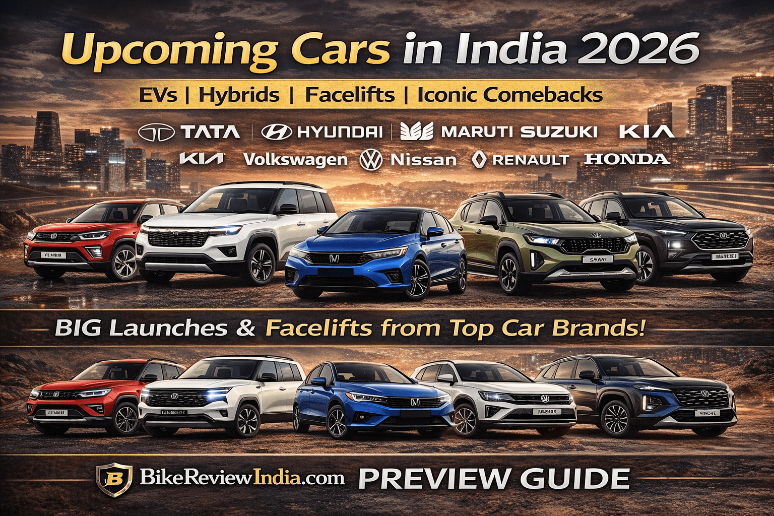 Upcoming car launches in India 2026