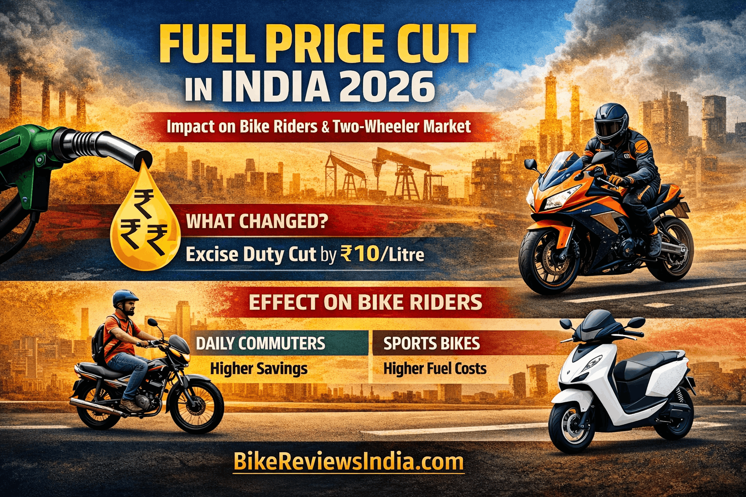 Fuel price cut impact on bikers